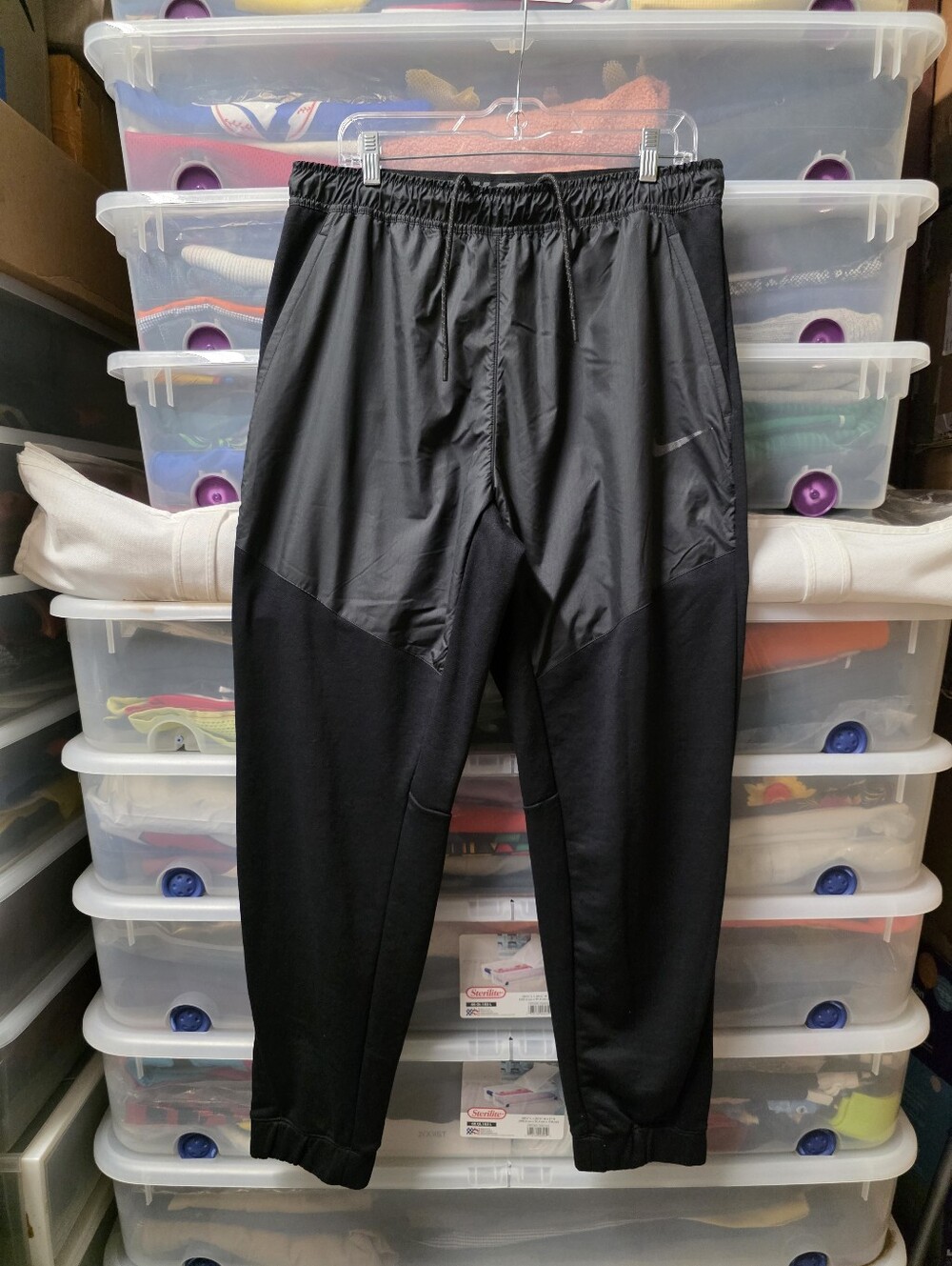 Nike Dri-FIT Men's Black Jogger Pants Drawstring Pockets Tapered Sz L